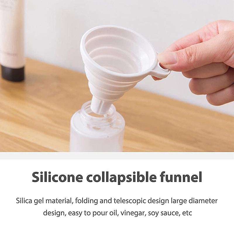 Silicone Collapsible Funnel 2-Piece Kitchen Tool Set Collapsible Funnel Suitable for Water Bottle Li