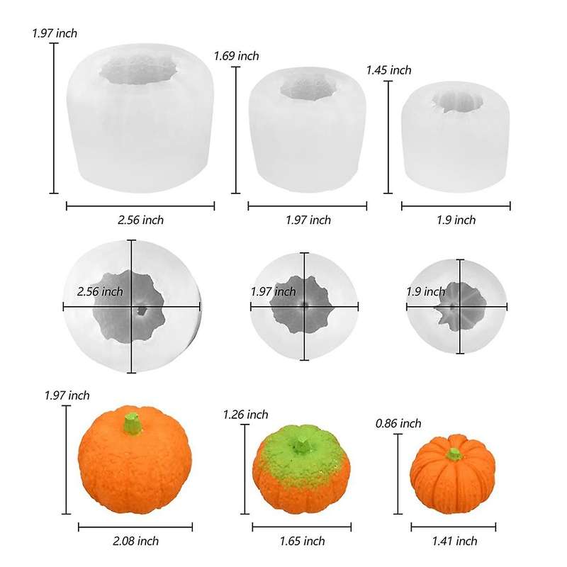 Silicone Candle Mold,halloween Resin Mold for Fall Diy Decoration Supplies Pumpkin