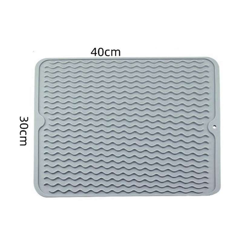 Silicone Dish Drying Mat - 2 Packs Of Non- Silicone Mat Easy Clean Drying Mat Heat-resistant Dish Dr