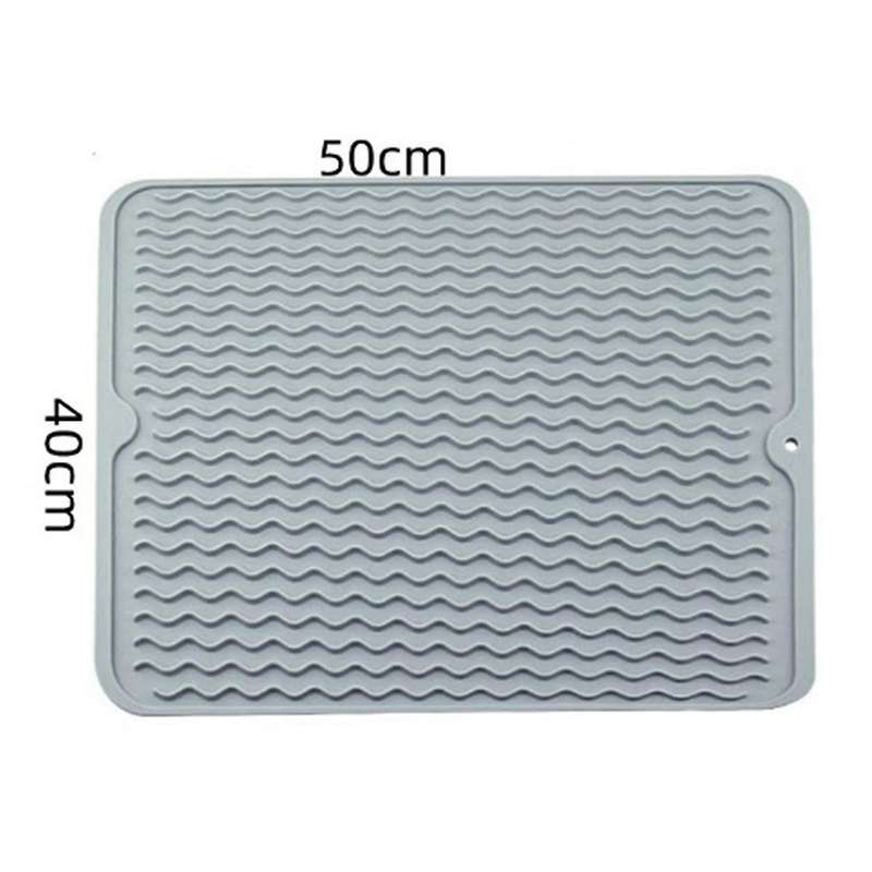 Silicone Dish Drying Mat - 2 Packs Of Non- Silicone Mat Easy Clean Drying Mat Heat-resistant Dish Dr
