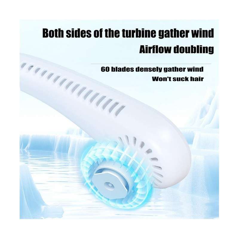 Silicone Fan Portable Leafless Lazy Hanging Neck Hanging Neck Usb Rechargeable Small Electric Fan