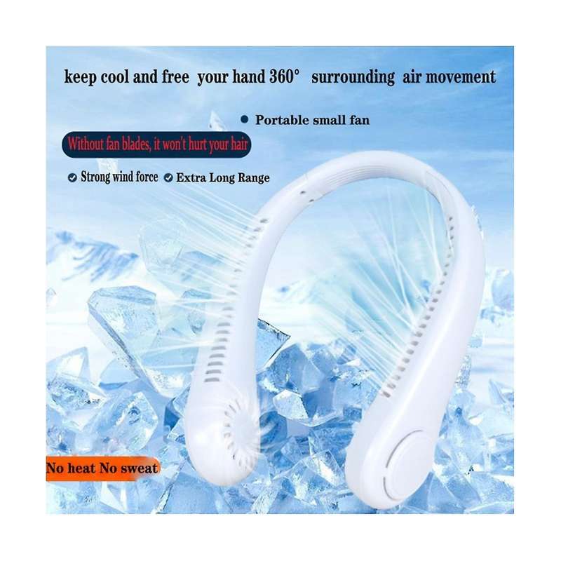 Silicone Fan Portable Leafless Lazy Hanging Neck Hanging Neck Usb Rechargeable Small Electric Fan