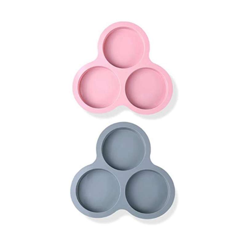Silicone Egg Pan Reusable Egg Mold,non-stick Baking Pan,3 Cavity Silicone Muffin Pans 2pc