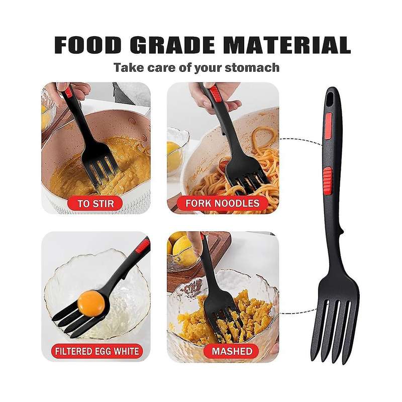 Silicone Flexible Fork, Heat-resistant Cooking Fork Tools Dishwasher Safe Kitchen Fork Kitchen Non