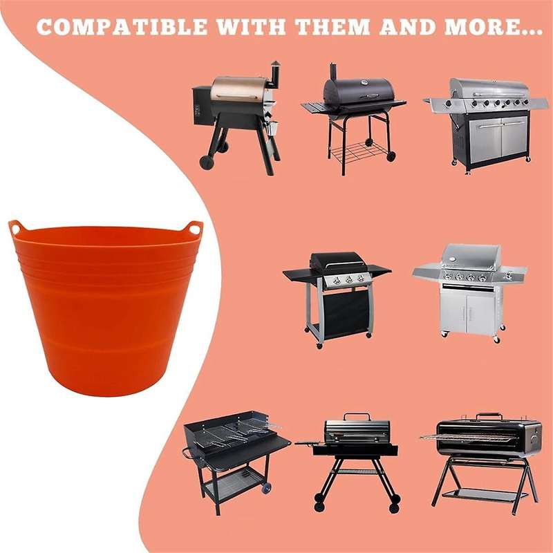 Silicone Grease Bucket Liners for / Pellet Smoker Grill, Reusable Grill Drip Tray Bucket Liner