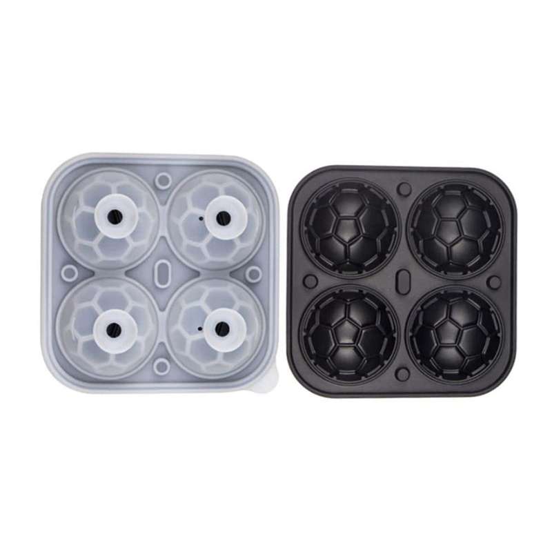 Silicone Football Ice Tray Shape Whisky Ice Ball Maker Hockey Mold Cube Freezer Ice Box Kitchen Tool