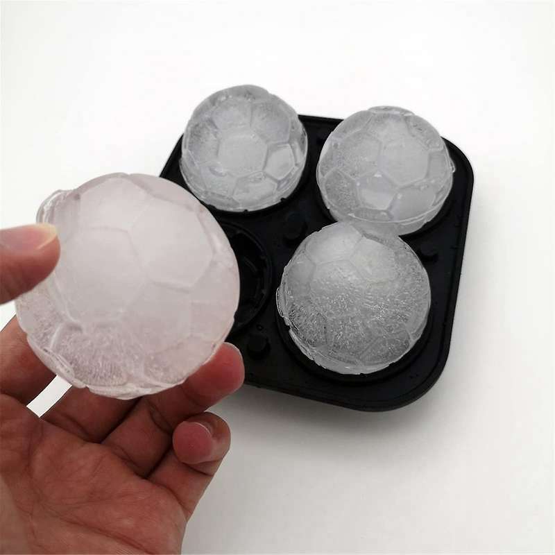 Silicone Football Ice Tray Shape Whisky Ice Ball Maker Hockey Mold Cube Freezer Ice Box Kitchen Tool