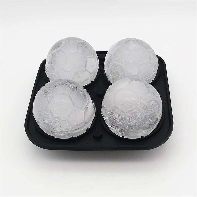 Silicone Football Ice Tray Shape Whisky Ice Ball Maker Hockey Mold Cube Freezer Ice Box Kitchen Tool