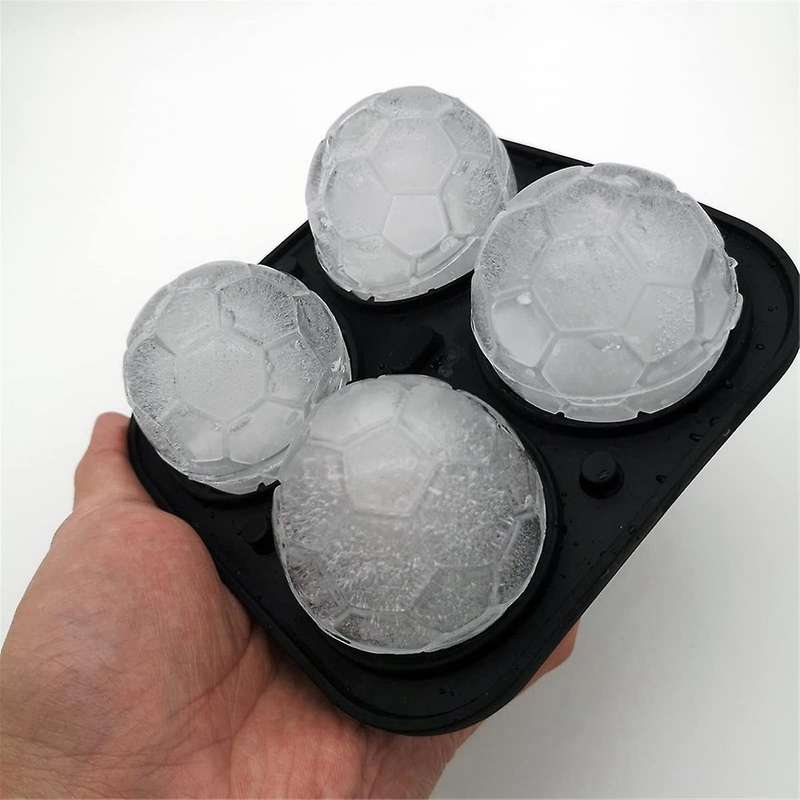 Silicone Football Ice Tray Shape Whisky Ice Ball Maker Hockey Mold Cube Freezer Ice Box Kitchen Tool