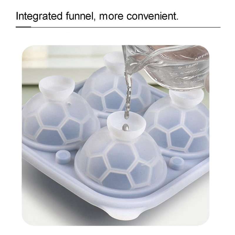 Silicone Football Ice Tray Shape Whisky Ice Ball Maker Hockey Mold Cube Freezer Ice Box Kitchen Tool