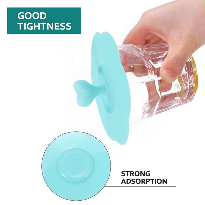 Silicone Glass Cup Covers,6Pcs Silicone Cup Lids Reusable Anti-Dust Cup Covers Cute Coffee Tea Mug C