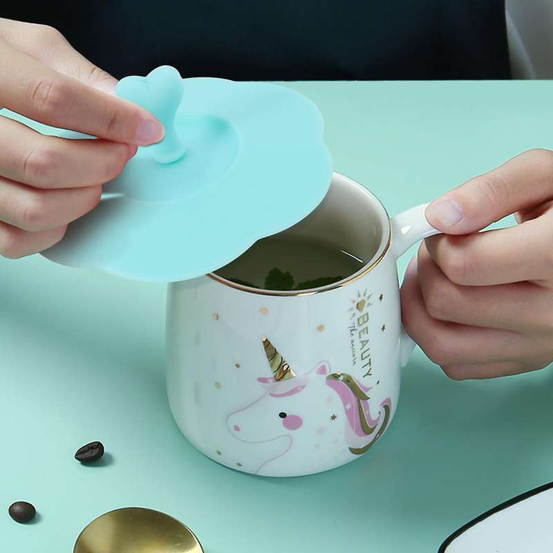 Silicone Glass Cup Covers,6Pcs Silicone Cup Lids Reusable Anti-Dust Cup Covers Cute Coffee Tea Mug C