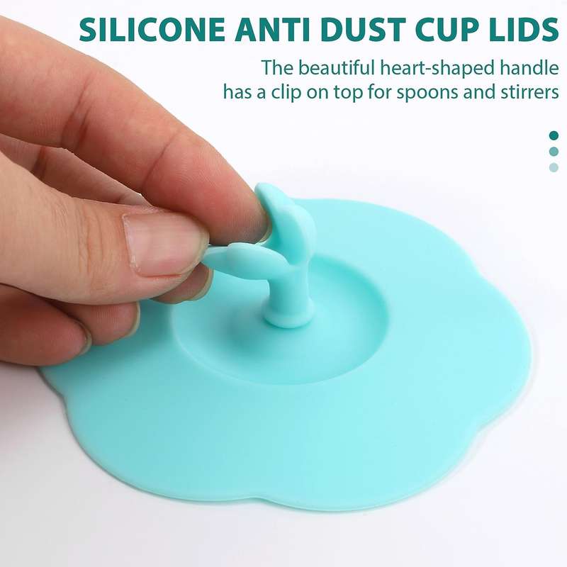 Silicone Glass Cup Covers,6Pcs Silicone Cup Lids Reusable Anti-Dust Cup Covers Cute Coffee Tea Mug C