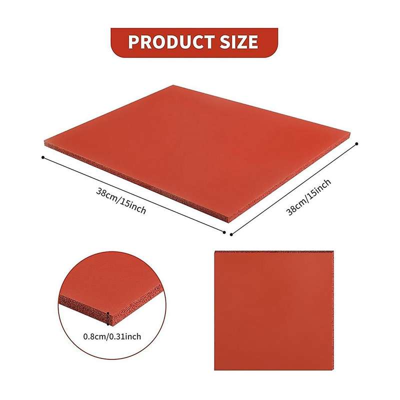 Silicone Heat Press Pad, 0.3 Inch Thick Silicone Heat Pad for Heat Press Flat Heat Transfer Press Re