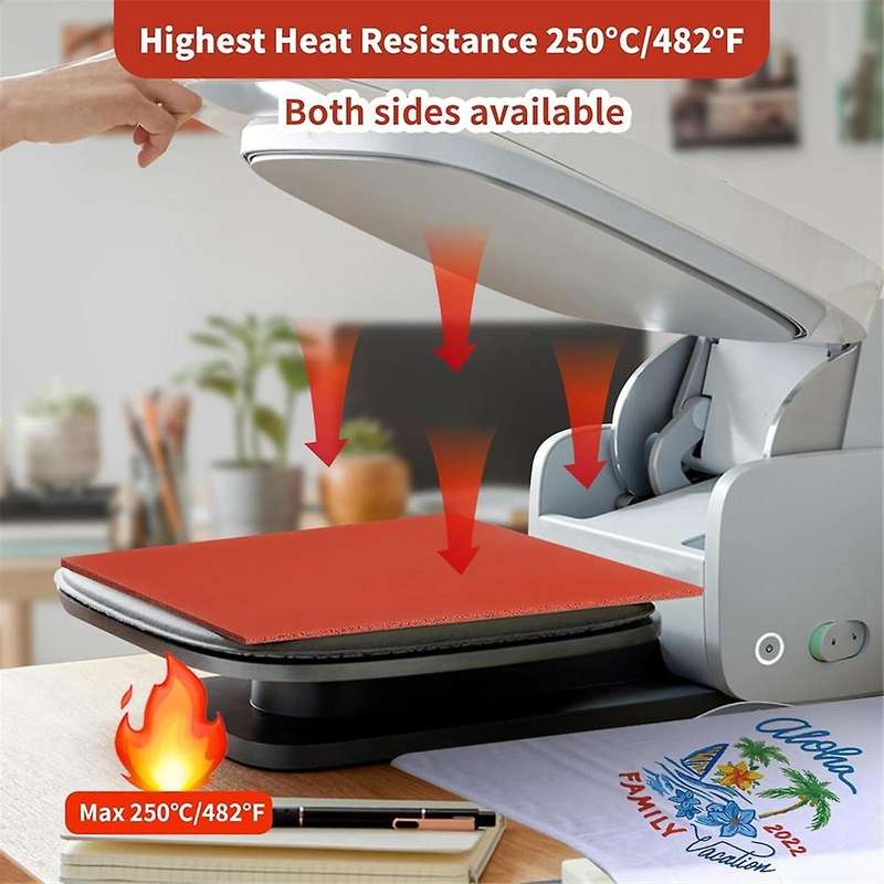 Silicone Heat Press Pad, 0.3 Inch Thick Silicone Heat Pad for Heat Press Flat Heat Transfer Press Re