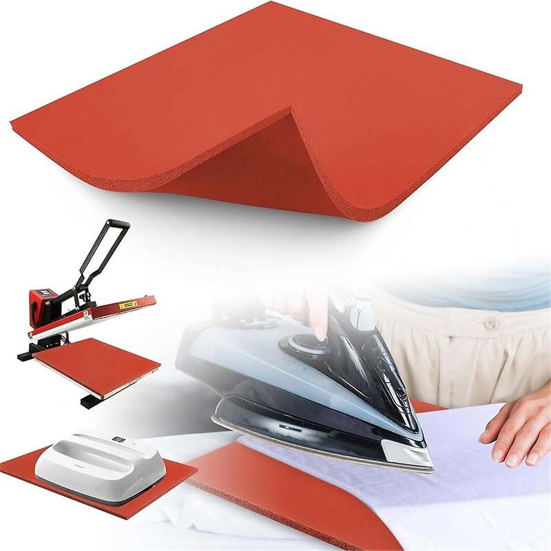 Silicone Heat Press Pad, 0.3 Inch Thick Silicone Heat Pad for Heat Press Flat Heat Transfer Press Re