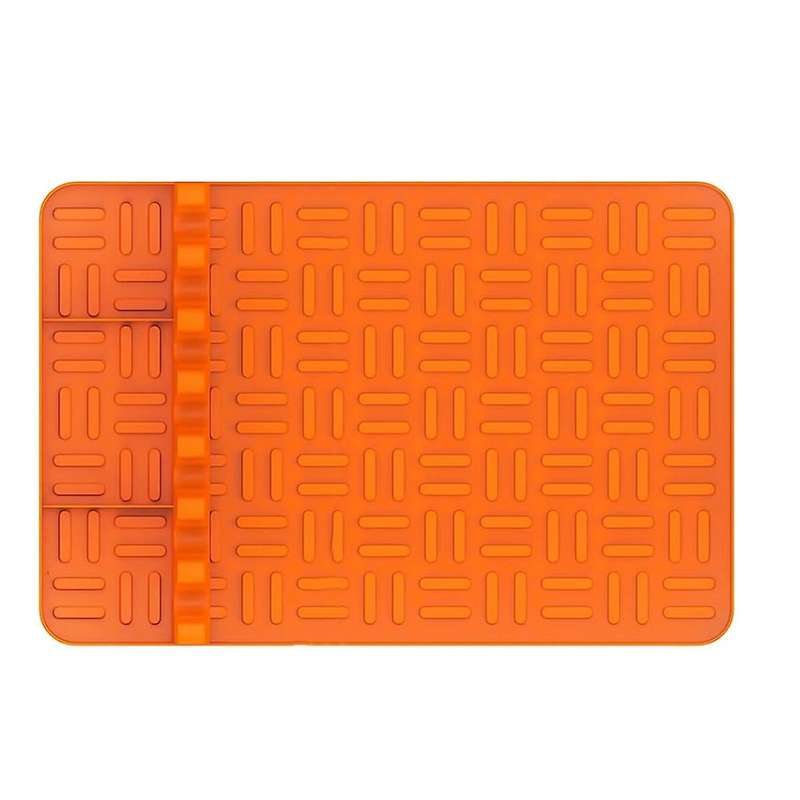 Silicone Griddle Tools Mat ,Spatula Mat with Drip Pad,Side Shelf Mat Grill Utensils Holder Griddle A