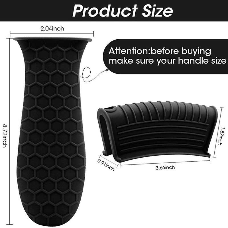 Silicone Hot Handle Holder Cover Set Assist Pan Handle Sleeve Potholders Cast Iron Skillets Handles