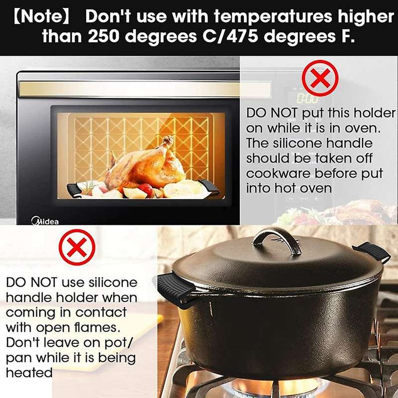 Silicone Hot Handle Holder Cover Set Assist Pan Handle Sleeve Potholders Cast Iron Skillets Handles