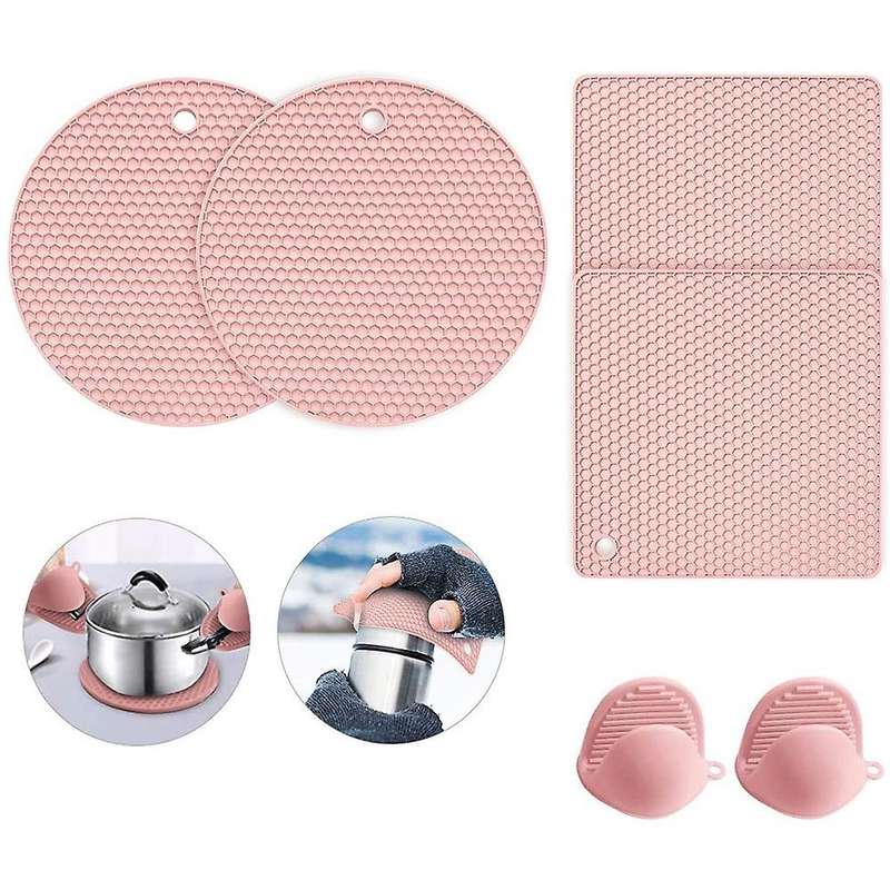 Silicone Honeycomb Pattern Pot Holders, Coasters, Silicone Oven Gloves Non- Pot Holders for Pot Lid