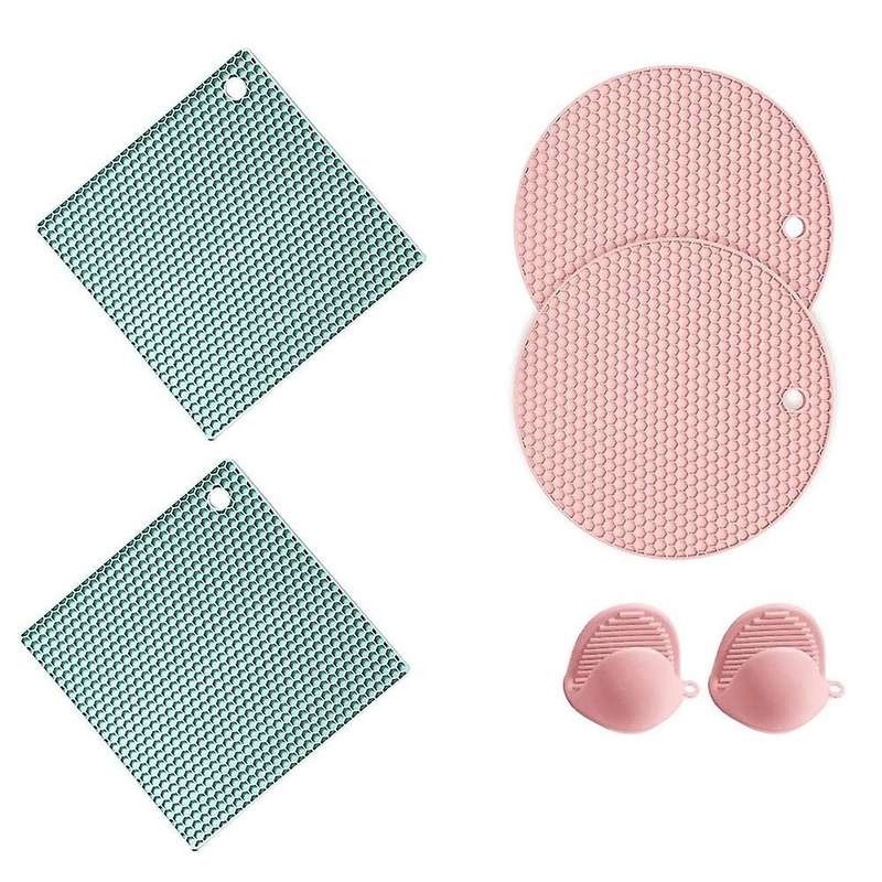 Silicone Honeycomb Pattern Pot Holders, Coasters, Silicone Oven Gloves Non- Pot Holders for Pot Lid