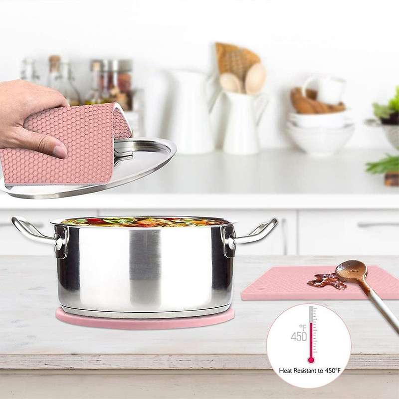 Silicone Honeycomb Pattern Pot Holders, Coasters, Silicone Oven Gloves Non- Pot Holders for Pot Lid