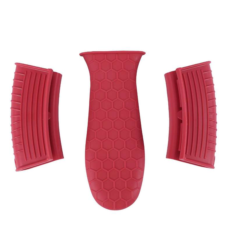 Silicone Hot Handle Holder Assist Handle Holder Iron Handle Cover Pot Sleeve Grip Handle (red)