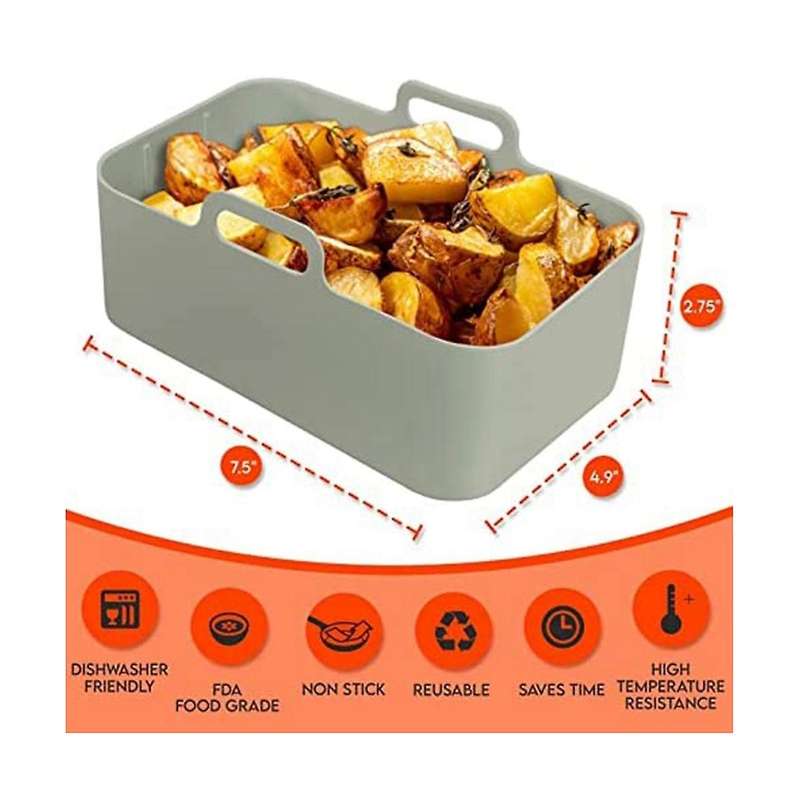 Silicone Liners, Silicone Liner Reusable Food Safe Non Stick Basket Accessories 2pc