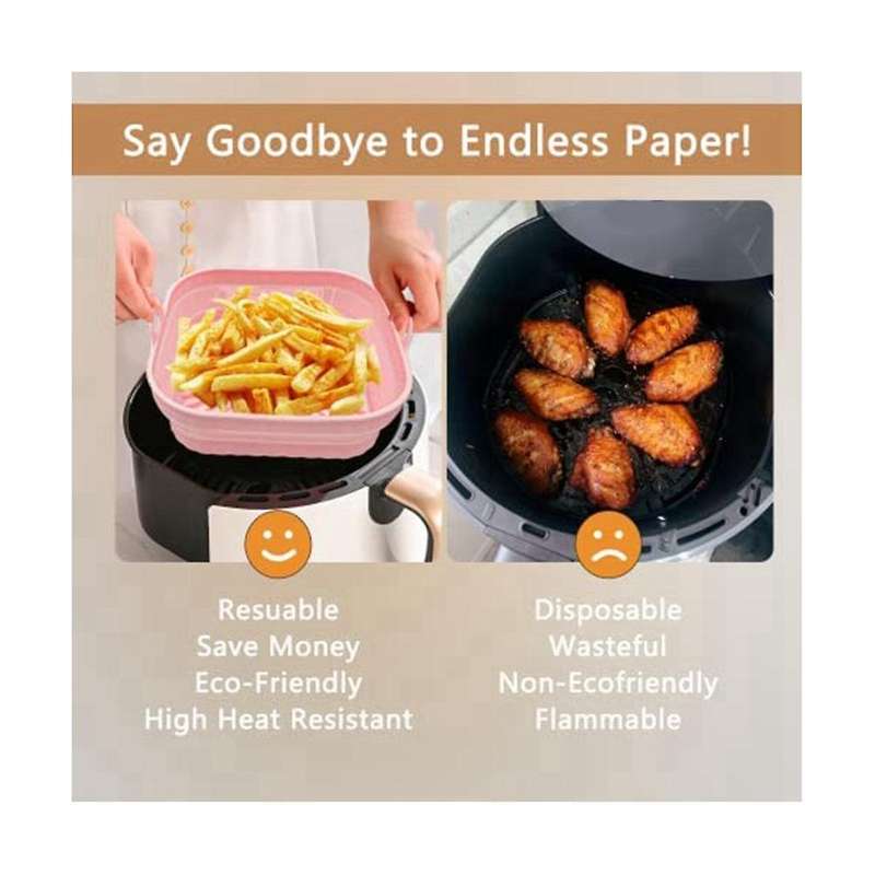 Silicone Liners, Square Reusable Liners Foldable, Accessories, 2 Pack Pink and Grey