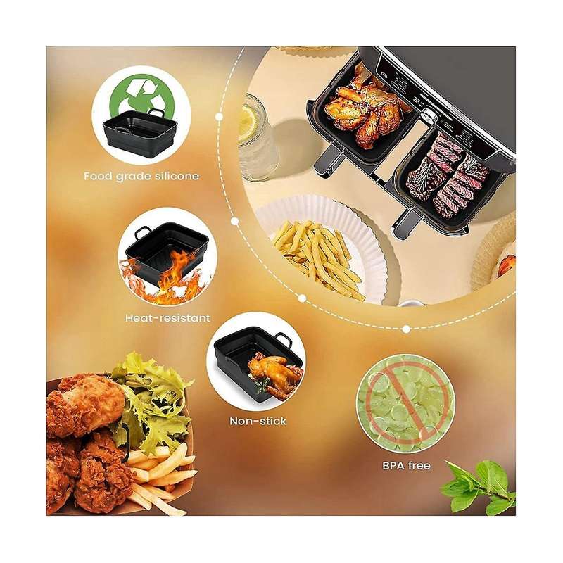 Silicone Liners for Ninja Dual Af400uk & Tower T17088, Foldable Silicone Basket Inserts