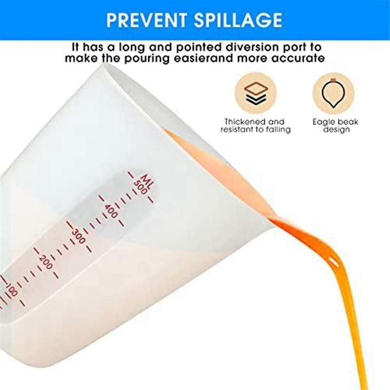 Silicone Measuring Cups Flexible Melting Measure Cups for Chocolate, Epoxy Resin Butter, Squeeze Pou