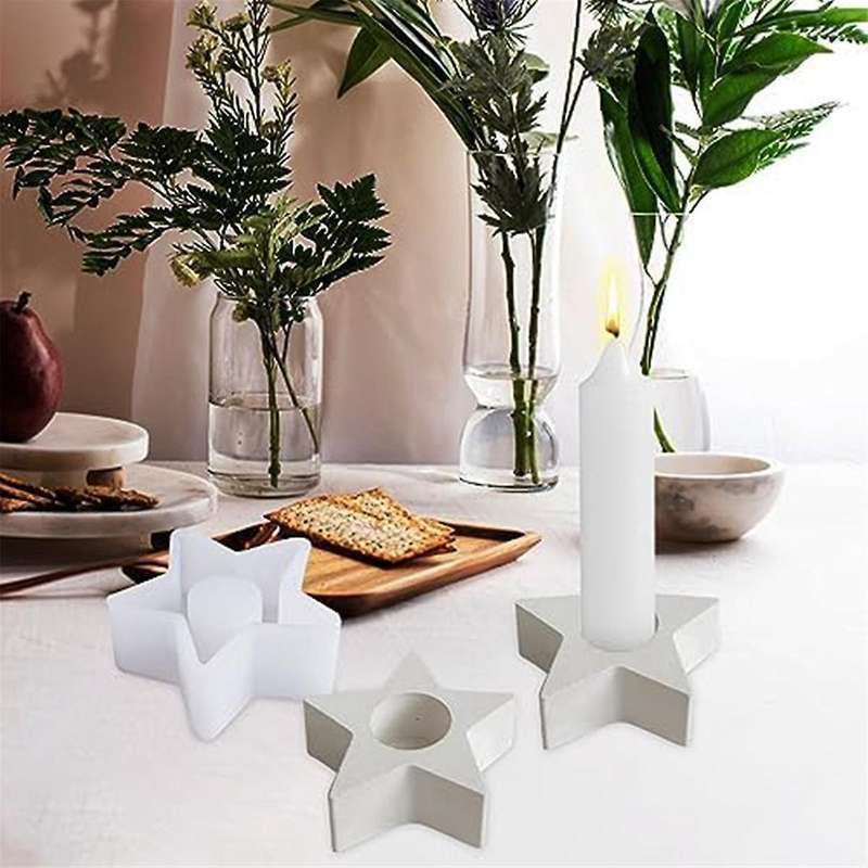 Silicone Mould Candle Holder, Holiday Mould Candle Holder, DIY Silicone Candle Moulds Stars, Resin H