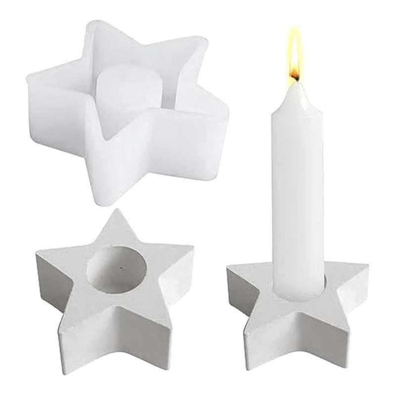 Silicone Mould Candle Holder, Holiday Mould Candle Holder, DIY Silicone Candle Moulds Stars, Resin H