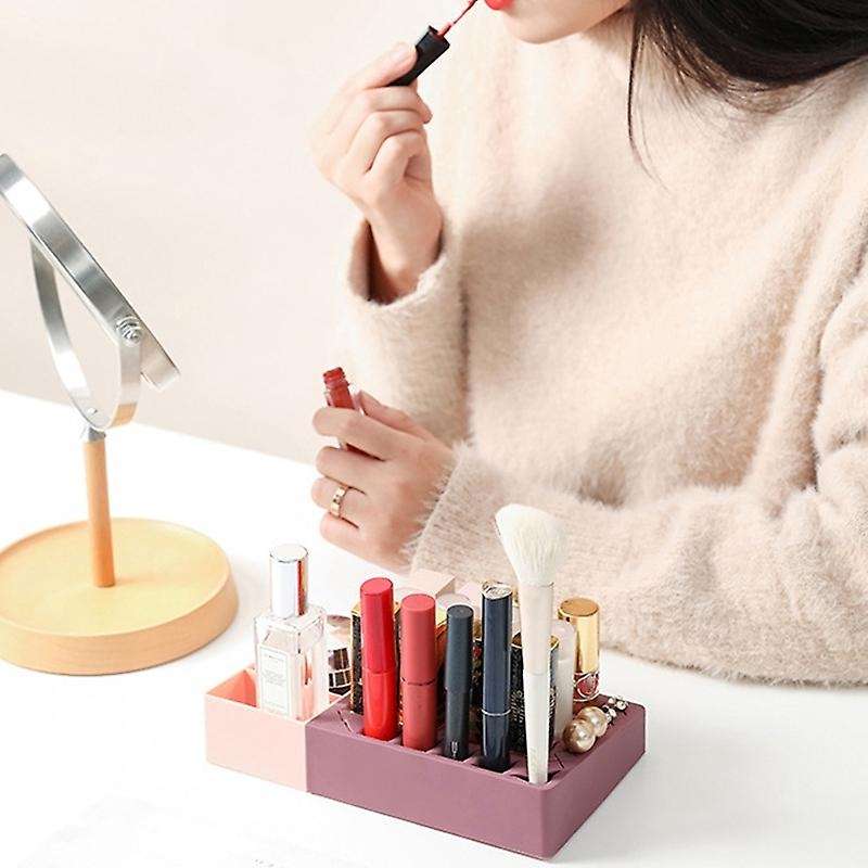 Silicone Organizer Lipstick Rack Cosmetic Desktop Lip Gloss & Glaze Organizing Box Makeup Shelf -gr