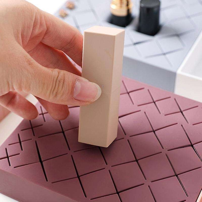Silicone Organizer Lipstick Rack Cosmetic Desktop Lip Gloss & Glaze Organizing Box Makeup Shelf -gr