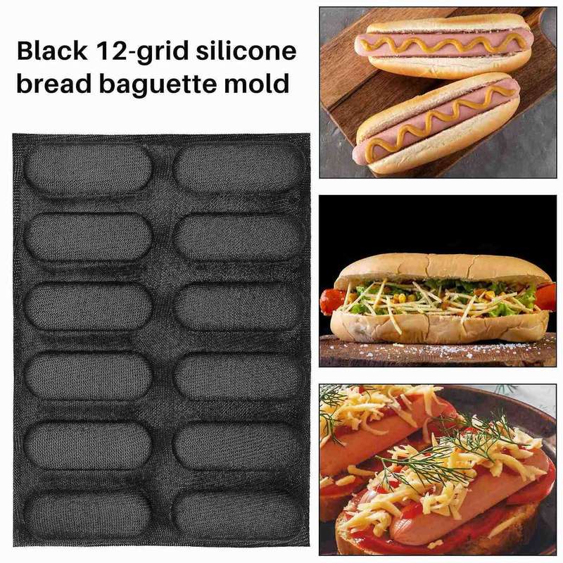 Silicone Pan-Non-Stick,Hot Dog Molds, Baking Mat Bread Mould
