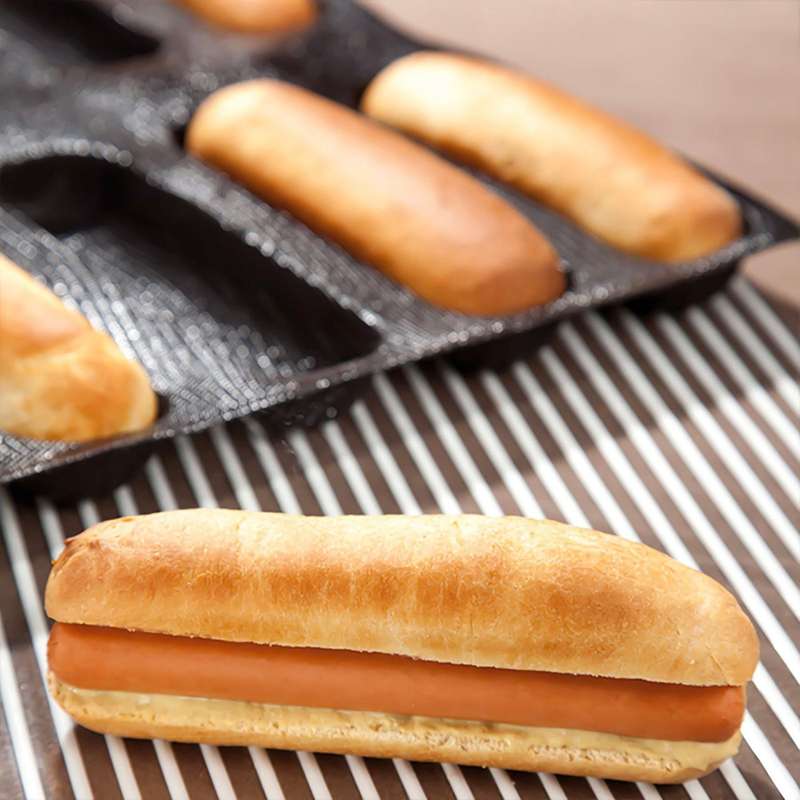 Silicone Pan-Non-Stick,Hot Dog Molds, Baking Mat Bread Mould
