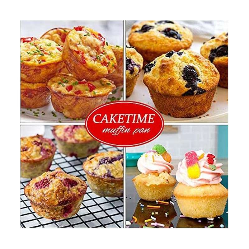 Silicone Muffin Pan for ,oven, Pot 8.4inch Reusable Free Silicone Baking Molds 2 Pack