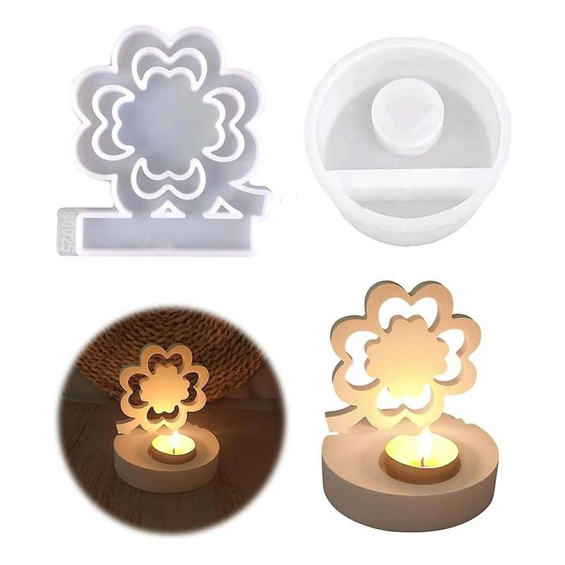 Silicone Mould Candle Holder, Silicone Moulds Casting Moulds, Spring Flowers Silicone Casting Mould,