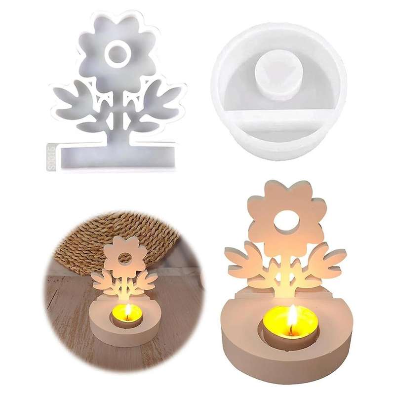 Silicone Mould Candle Holder, Silicone Moulds Casting Moulds, Spring Flowers Silicone Casting Mould,