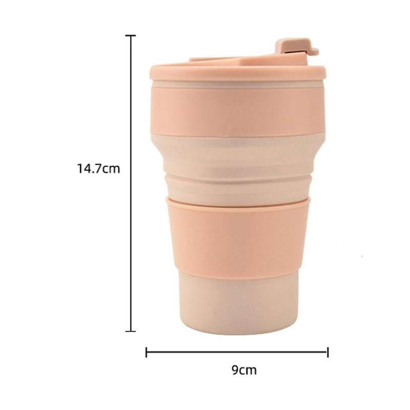Silicone Multifunctional High Temperature and Scald Resistant Portable Folding Water Cup with Lid P