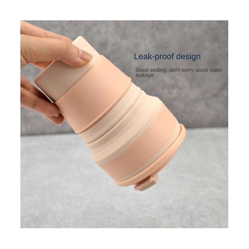 Silicone Multifunctional High Temperature and Scald Resistant Portable Folding Water Cup with Lid P