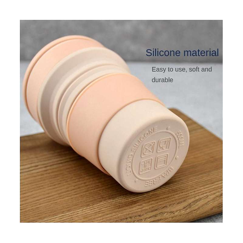 Silicone Multifunctional High Temperature and Scald Resistant Portable Folding Water Cup with Lid P