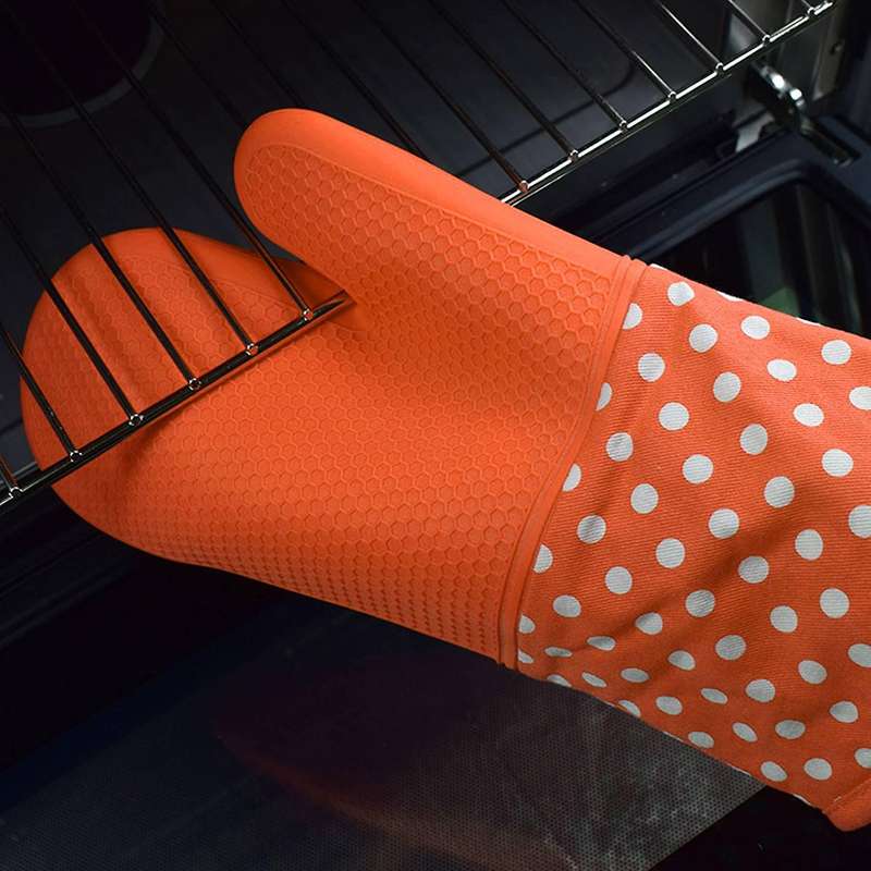 Silicone Oven Gloves and Pot Holder Set, Oven Gloves and Silicone Saucer, Anti-slip Heat Resistant