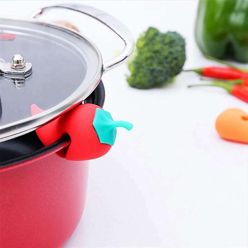 Silicone Pot Lid Anti-Spill Rack Heat-Resistant Anti-Overflow Stoppers Pot Cover Lifter Holder Kitch
