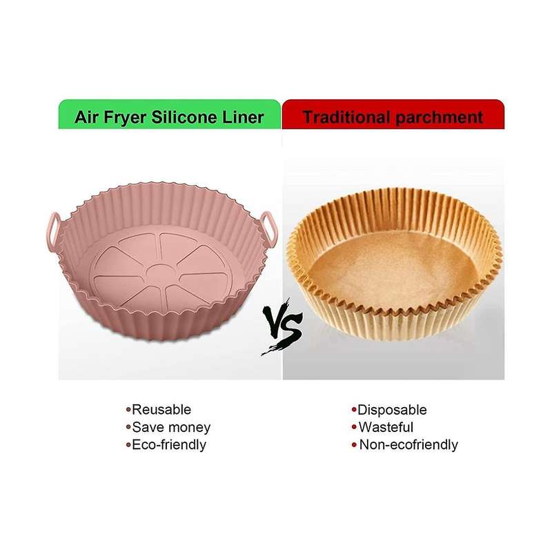 Silicone Pot, 2pcs Silicone Liners Round Basket Accessories, Fits 3qt - 5qt