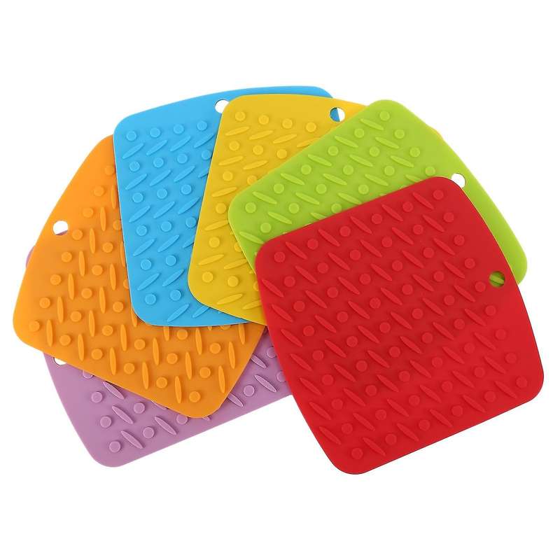 Silicone Pot Holder,trivets,mitts,spoon Rest and Garlic Peeler,heat Resistant Pot Pads,multipurpose