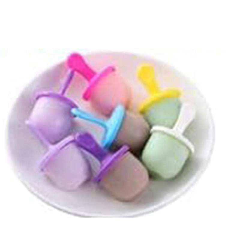 Silicone Popsicle- Mini 7-Cavity DIY Ice-Pop Mold with Colorful Sticks Reusable Non-Stick Food Grade