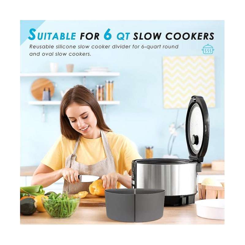 Silicone Slow Cooker Liners Fit 6qt, Reusable Slow Cooker Divider Liner, Dishwasher Cooking Liner