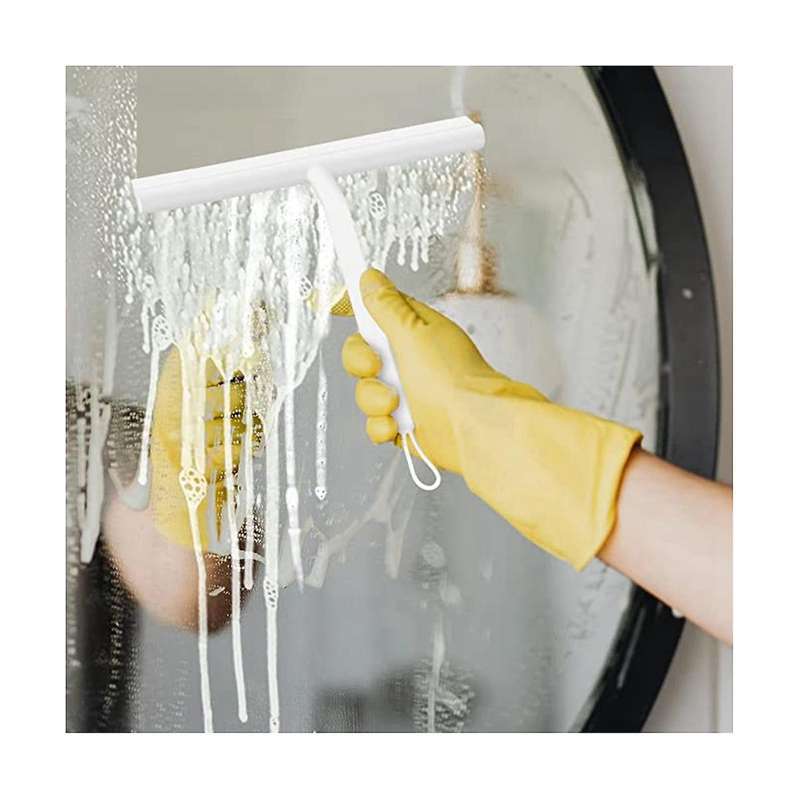 Silicone Shower Squeegee with Hook & Lanyard,mirror Screen Wiper, Multi Cleaner for Bathroom, Door